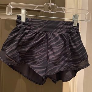 RARE Lululemon zebra print hotty hot shorts